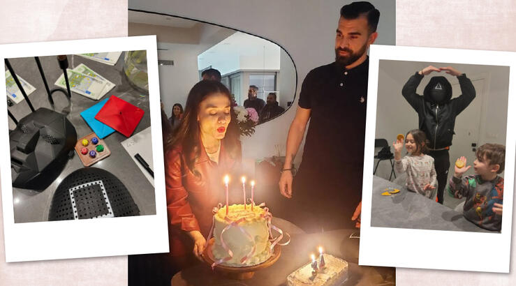 Βαλεντίνος Σιέλης - Φλωρεντία Σαββίδου: Το party για τα 34α γενέθλια της παίζοντας «Squid game» [εικόνες]