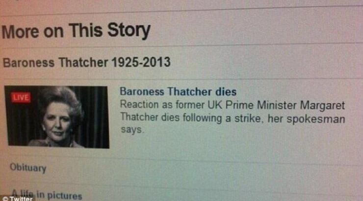 Χαμός στο Twitter από το ορθογραφικό του BBC για τη Thatcher