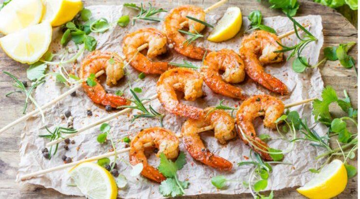 Γαρίδες καραμελωμένες με δεντρολίβανο