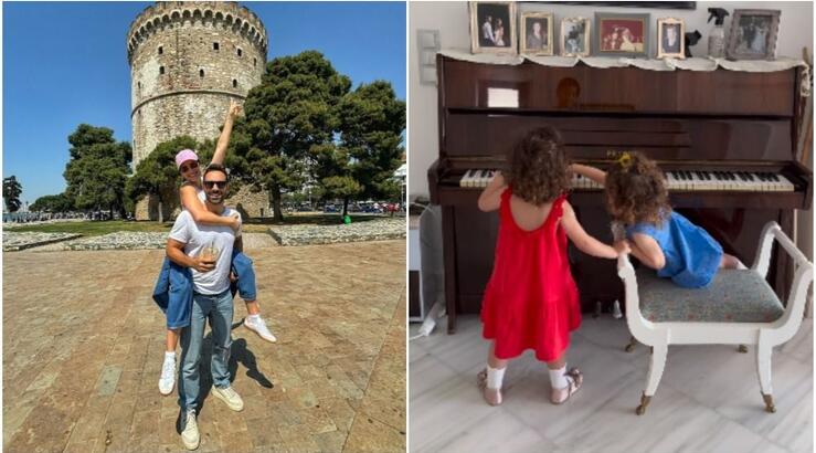 Χριστίνα Μπόμπα: Μας έδειξε τις κόρες της να παίζουν πιάνο στο σπίτι των παππούδων τους στη Θεσσαλονίκη [βίντεο]