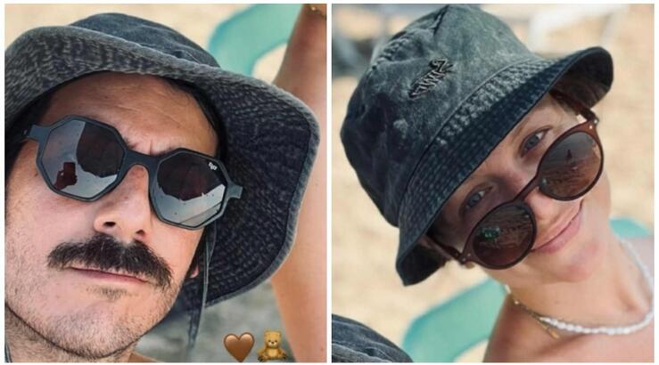 Δραγούμη – Χαραλάμπους: Πρωινές βουτιές με τον γιο τους στην παραλία [εικόνες] 