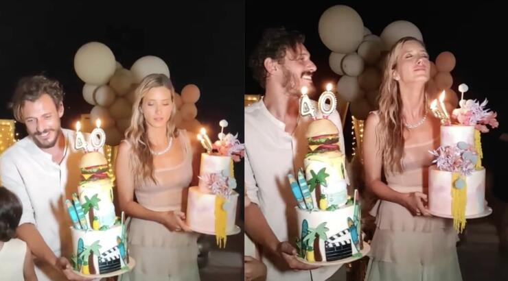 Σταύρος Σβήγκος - Γιολάντα Καλογεροπούλου: Τα παραμυθένια γενέθλια στην παραλία [εικόνες]