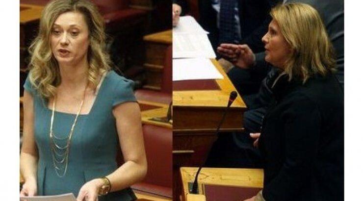 Eπική μάχη δύο βουλευτίνων στην Ελλάδα: Bρισιές και αποχωρήσεις!