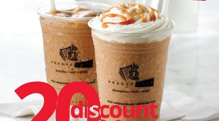 Presse Café: 20% έκπτωση σε όλα τα ροφήματα