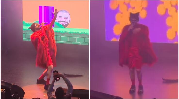 Akylas: Εμφανίστηκε με κόκκινη γούνα και φτερά σε party στο Όσλο και αποθεώθηκε [βίντεο]