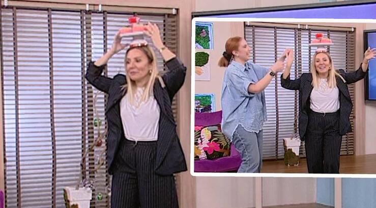 Η Γιώτα Δαμιανού χόρεψε με ένα δίσκο στο κεφάλι [βίντεο]