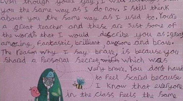 «Θα σας συμπεριφέρομαι όπως πάντα» -Το τρυφερό γράμμα 9χρονης στο δάσκαλό της, όταν αποκάλυψε ότι είναι γκέι  