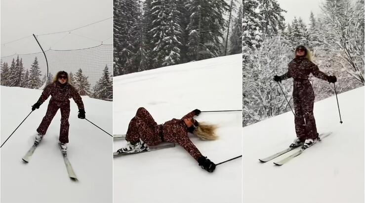 Antigoni: Κάνει εντυπωσιακά ski και τραγουδάει το Jalla σε χιονισμένες βουνοκορφές