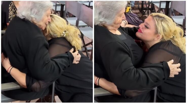 Δανάη Μπάρκα: Συγκινημένη στην αγκαλιά της γιαγιάς της που πήγε να τη δει στο θέατρο [βίντεο]