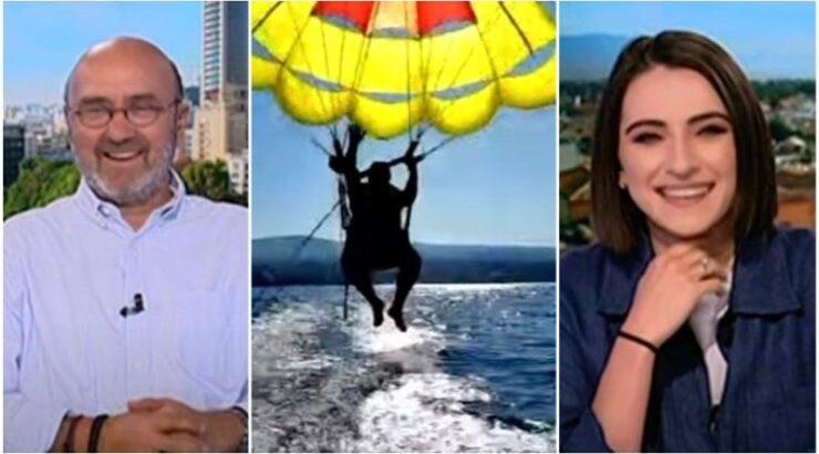 Aπολαυστικός: Κύπριος δημοσιογράφος μας είπε "Καλό καλοκαίρι" πετώντας σε αλεξίπτωτο [βίντεο]
