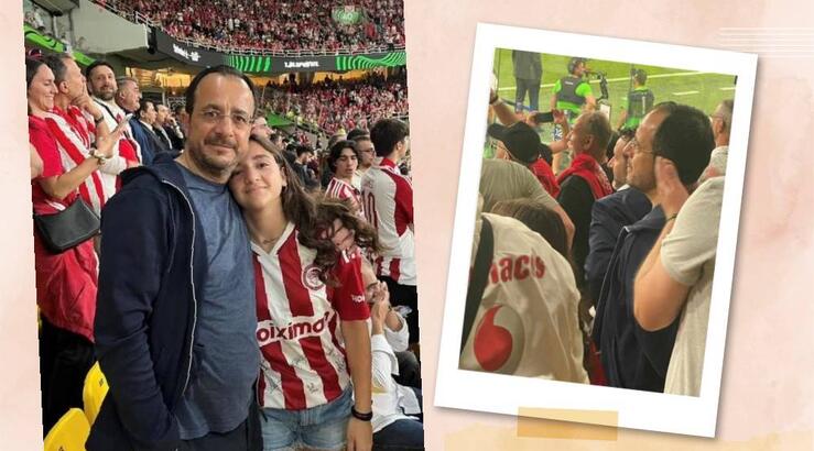 Νίκος Χριστοδουλίδης: Στις κερκίδες για να απολαύσει τον Ολυμπιακό [εικόνες] 