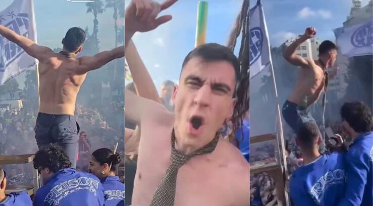 Φειδίας Παναγιώτου: Χωρίς μπλούζα και φορώντας γραβάτα σε άρμα στο καρναβάλι Λεμεσού