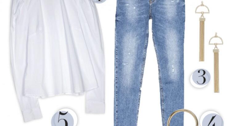 Denim & white