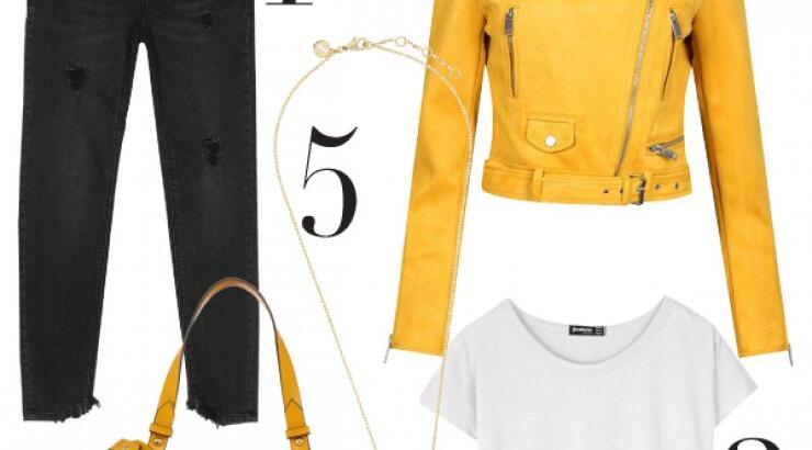 Yellow biker jacket