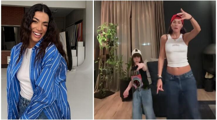 Ήβη Αδάμου: Δοκίμασε με την κόρη της το πιο viral dance movement του tiktok, ενθουσιάζοντάς μας [βίντεο]