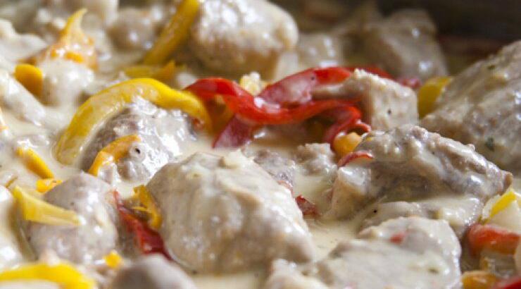 Χοιρινό αλά κρέμ με μαστίχα Χίου