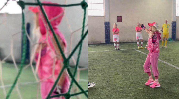 Άννα Βίσση: Την “τσακώσαμε” να παίζει ποδόσφαιρο και να πετυχαίνει γκολ [βίντεο]