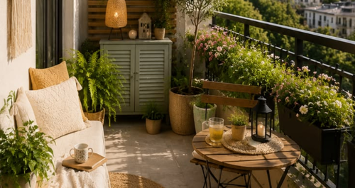 Ένα μικρο μπαλκόνι σαν μια τέλεια, cozy γωνιά με θέα