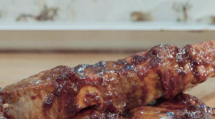 BBQ meat με κολοκάσι σε γκριλ