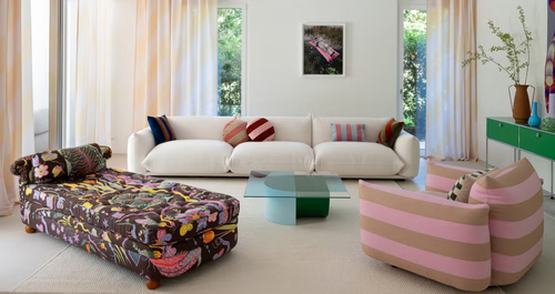 Μέσα σε ένα αισιόδοξο σπίτι γεμάτο παιχνιδιάρικες πινελιές χρώματος και μοτίβων