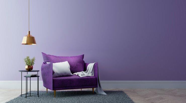 Οι μωβ τόνοι, σε μοντέρνα και διαχρονικά έπιπλα, προσδίδουν μια αρχοντική νότα