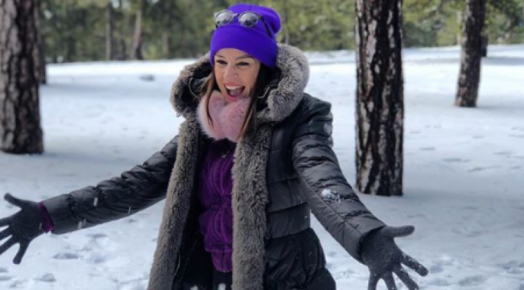 Κωνσταντίνα Ευριπίδου: Παιχνίδια στα χιόνια με τη μικρή Αριάδνη! [εικόνες]