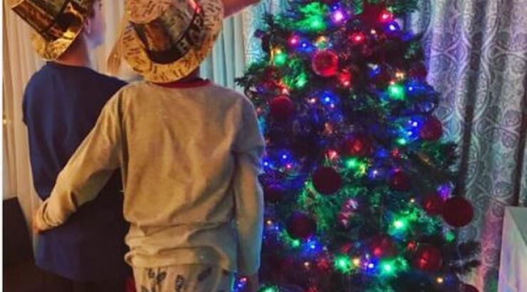 Γνωστή celebrity στόλισε το χριστουγεννιάτικο της δέντρο μαζί με τους δύο της γιους