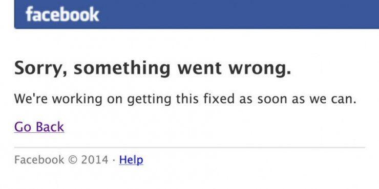 Facebook: "Συγγνώμη, κάτι πήγε λάθος"