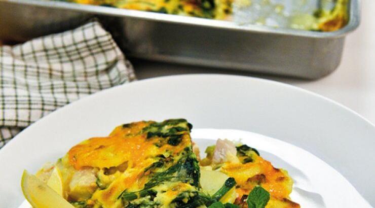 Φιλέτα ψαριού στο φούρνο γκρατέν με πατάτες και μπεσαμέλ