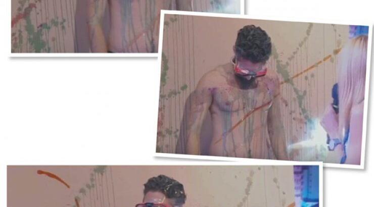 Tρελό Γέλιο: Ο Λούης Πατσαλίδης αναπαριστά τη σκηνή όπου ο Ανδρέας Φυλακτού ρίχνει μπογιές σε καμβά