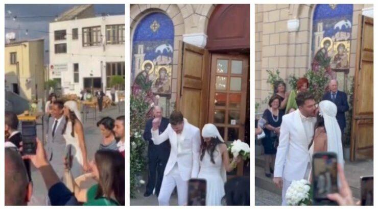 Λούκας Γιώρκας: Η στιγμή που αντικρίζει τη σύντροφό του στην εκκλησία [βίντεο]