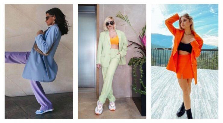Colour Pop: Τρία fashion girls φοράνε κοστούμια σε αγαπημένες αποχρώσεις