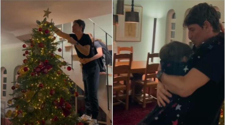 Σάκης Ρουβάς: Τα τρυφερά στιγμιότυπα στολίζοντας το δέντρο με τα τέσσερα παιδιά του [βίντεο]