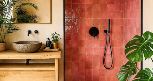 Ο απρόσμενος συνδυασμός χρωμάτων που κάνει το μπάνιο να ξεχωρίζει