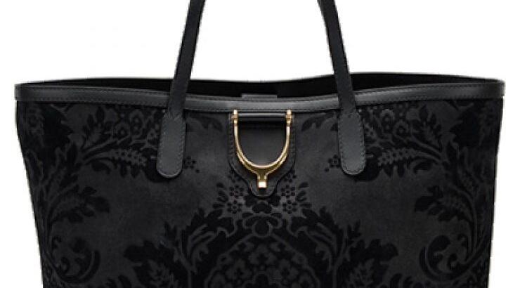 Soft Stirrup Brocade leather tote