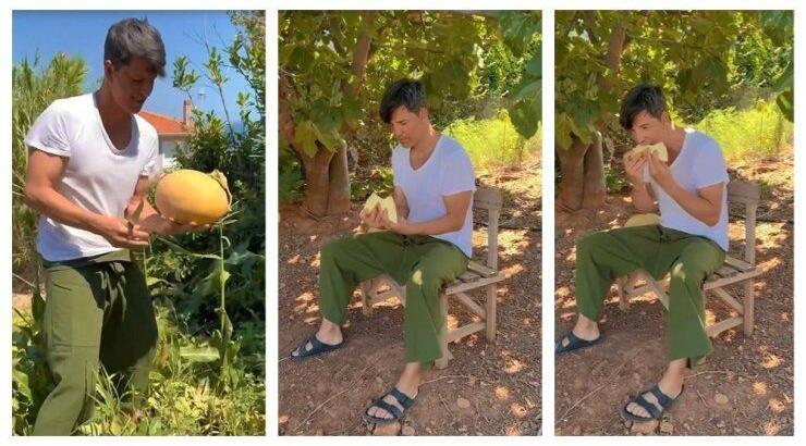 Σάκης Ρουβάς: Δοκιμάζει τα πεπόνια δικής του παραγωγής και συγκινείται [βίντεο]