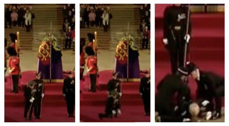 Φρουρός λιποθυμά δίπλα από το φέρετρο της Βασίλισσας Ελισάβετ - Το βίντεο που έγινε viral 