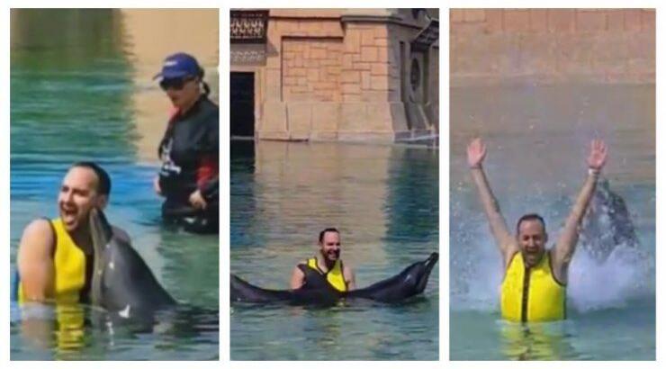 Μαυρίκιος Μαυρικίου: Τα φιλιά και οι αγκαλιές που αντάλλαξε με δελφίνι στο Dubai [βίντεο]