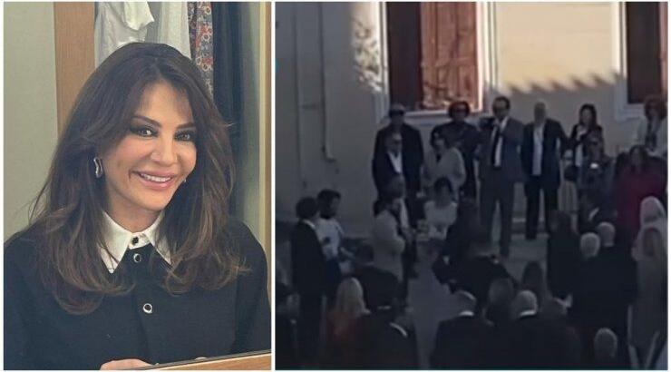 Δήμητρα Ματσούκα: Η στιγμή της άφιξής της στην εκκλησία - Το φιλί και η αγκαλιά στον σύζυγό της [βίντεο]