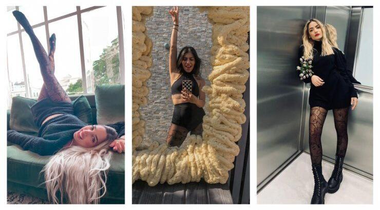 3 fashion girls που φόρεσαν το πιο fashionable καλσόν με το ίδιο μοτίβο