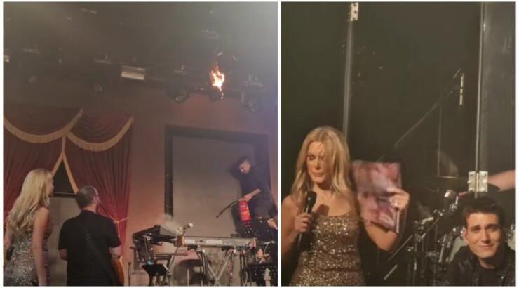 Θεοδωρίδου - Κακοσαίος: Ξέσπασε φωτιά ενώ τραγουδούσαν πάνω στη σκηνή [βίντεο]