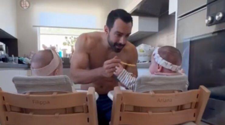 Τανιμανίδης - Μπόμπα: Έτσι είναι τα πρωινά τους στο σπίτι με τις δίδυμες κόρες τους [εικόνα] 