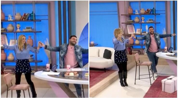 “Έλα βρε Χαραλάμπη να σε παντρέψουμε” χόρεψε η Αριστοτέλους με τον Παπαθεοχάρους μετά την πρόταση