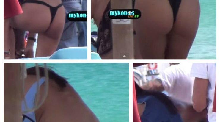 Και όμως είναι επώνυμη Ελληνίδα και βρίσκεται στην πιο κοσμοπολίτικη παραλία της Μυκόνου