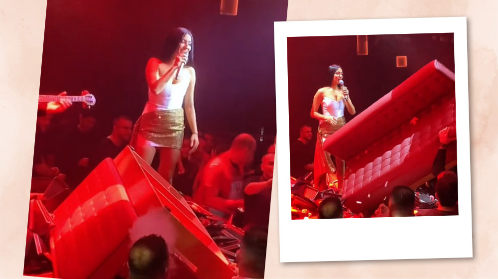 Αναστασία: Θαμώνας έριξε τον καναπέ του στην πίστα ενώ εκείνη τραγουδούσε [βίντεο]