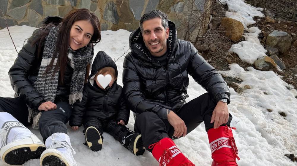 Άλκης Χρήστου - Δέσποινα Χατζηζαχαρία: Οικογενειακή εξόρμηση στα χιόνια [εικόνες]