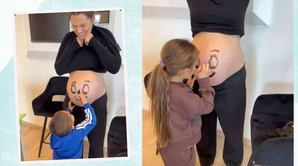 Κρίστη Αγαπίου: Τα παιδιά της ζωγράφισαν τη φουσκωμένη της κοιλιά [βίντεο]