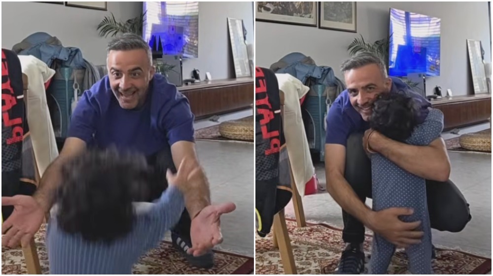  «Λιώνει» ο Σοφοκλέους: Η κόρη του κάνει τα πρώτα της βήματα και πέφτει στην αγκαλιά του [βίντεο]