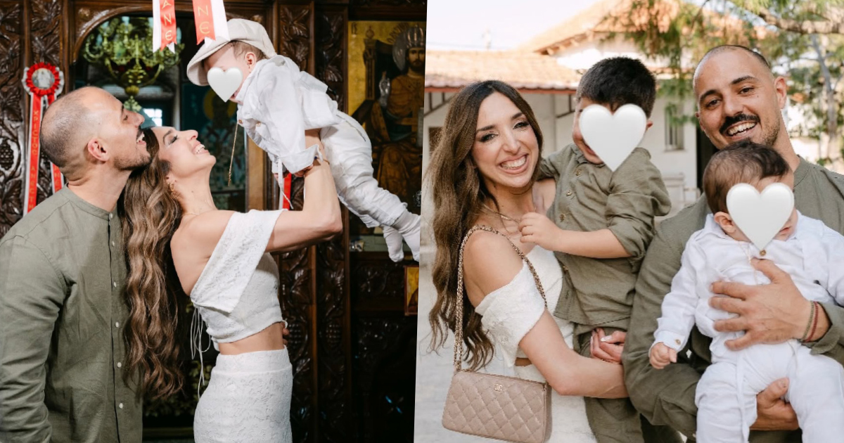 Ανδρεάνα Φραγκούδη - Πάνος Δημητριάδης: Βάφτισαν τον γιο τους, Λουκά [εικόνες & βίντεο]