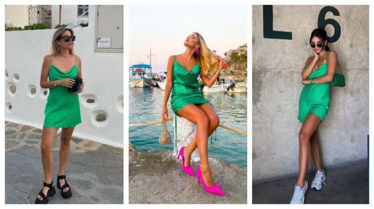 Πράσινο slip dress: Πώς να το φορέσεις, σύμφωνα με 5 fashion girls | Ι LOVE  STYLE